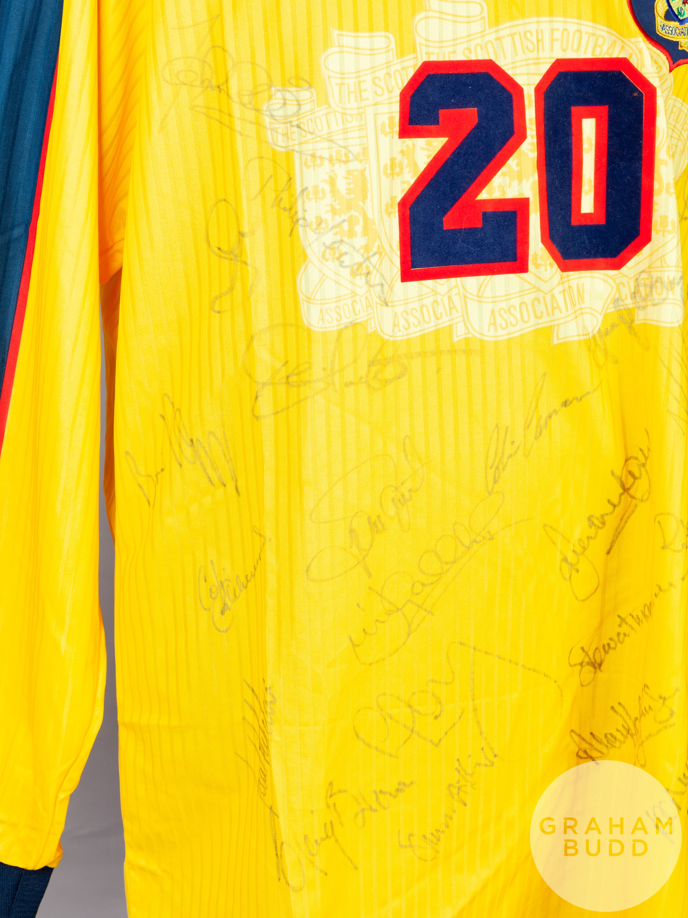 Yellow and blue No.20 Scotland international long-sleeved shirt, 1996-98 - Image 3 of 6
