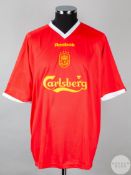 Michael Owen red and white No.10 Liverpool Champions League short-sleeved shirt