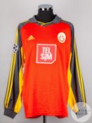 Mario Jardel red and grey No.9 Galatasaray Champions League long-sleeved shirt