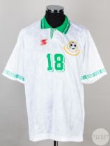 Valentin Belkevich white and green No.18 Belarus v. Scotland match issued short-sleeved shirt,