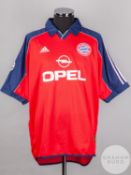 Mario Basler red and blue No.14 Bayern Munich Champions League short-sleeved shirt