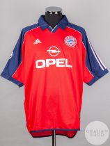 Mario Basler red and blue No.14 Bayern Munich Champions League short-sleeved shirt