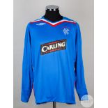 Alan Hutton blue, white and red No.2 Rangers Champions League long-sleeved shirt