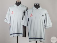 Alex Miller two grey official Liverpool 2005 Carling Cup Final short-sleeve polo shirts