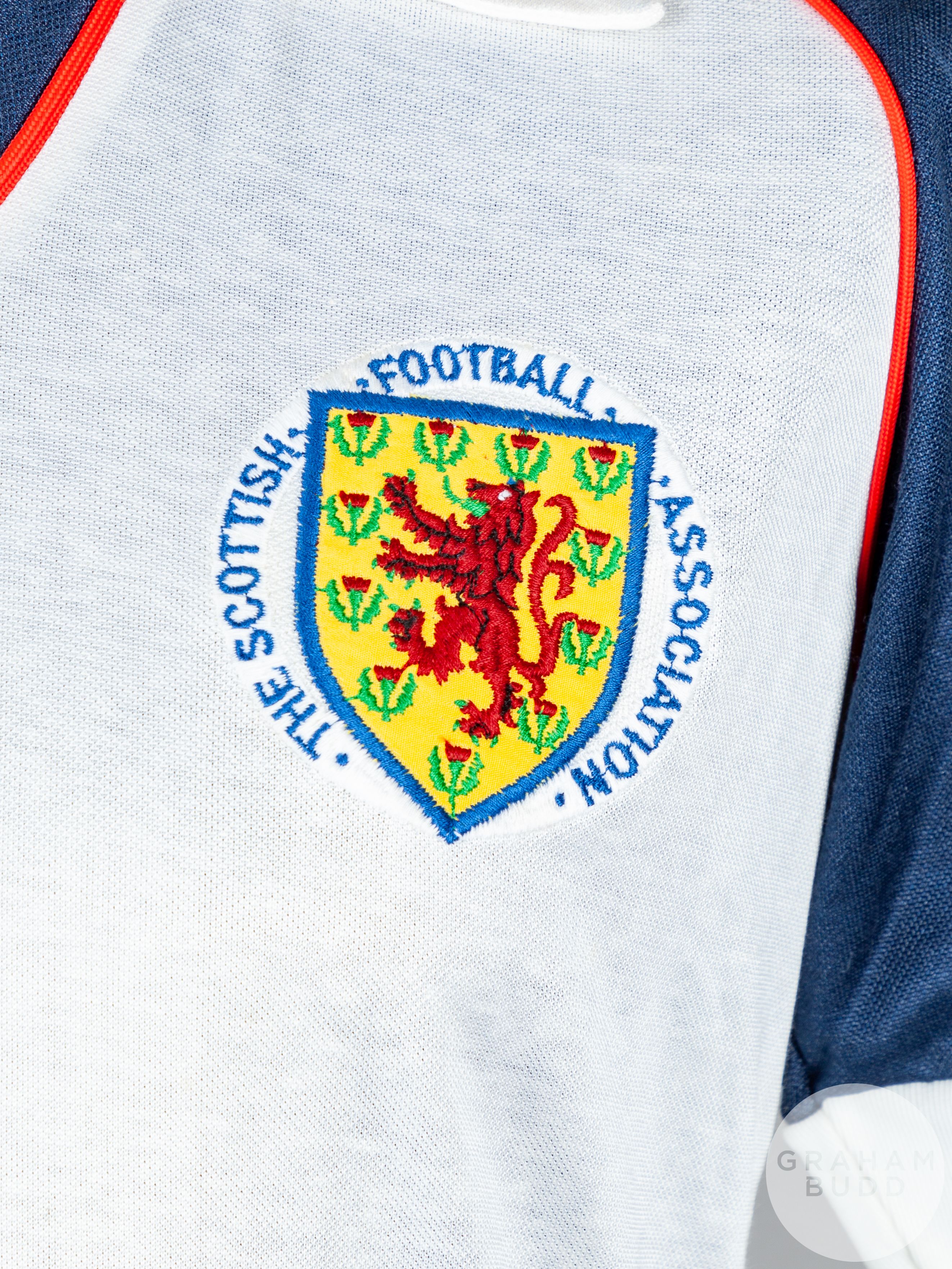 Rare white and blue Scotland International short-sleeved shirt - Image 3 of 5