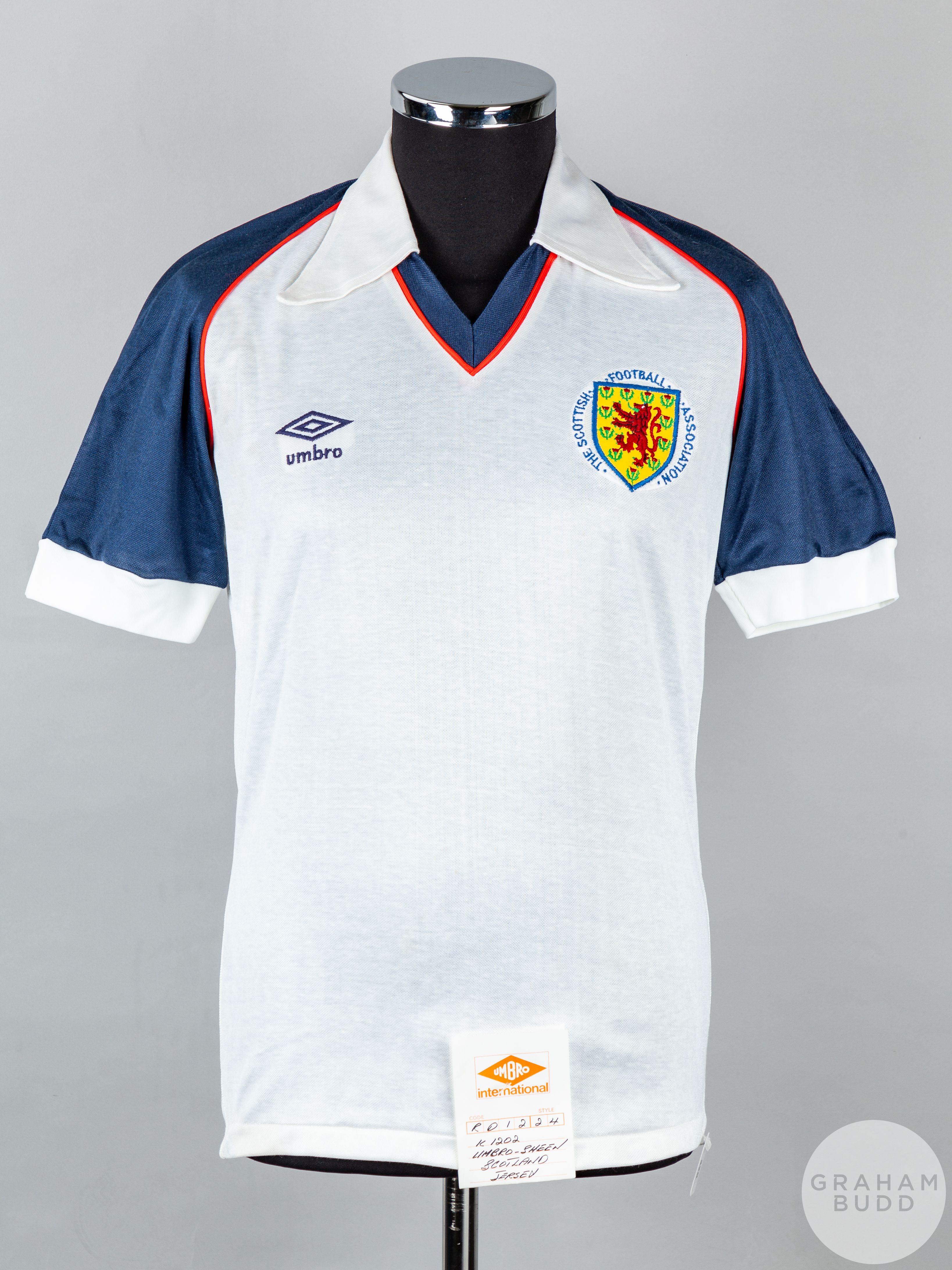 Rare white and blue Scotland International short-sleeved shirt