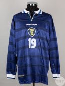 Blue and white No.19 Scotland international long-sleeved shirt, 1998-2000