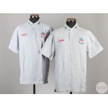 Alex Miller two grey official Liverpool 2006 F.A.Cup Final short-sleeve polo shirts