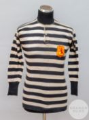 William McCartney extremely rare black and white Scotland match worn long-sleeved shirt