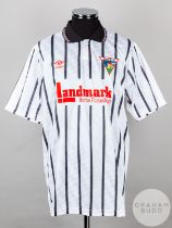 White and black No.13 Dunfermline Athletic short-sleeved shirt,