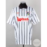 White and black No.13 Dunfermline Athletic short-sleeved shirt,