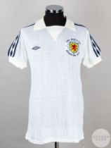 Rare white airtex un-numbered Scotland 1978 World Cup short-sleeved shirt