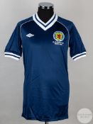 Alex McLeish blue and white No.13 Scotland World Cup short-sleeved shirt, 1982