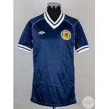 Alex McLeish blue and white No.5 Scotland v. England short-sleeved shirt