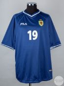 Blue Scotland No.19 Scotland International short-sleeved shirt, 2000-02