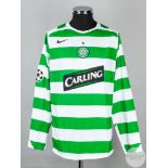 Thomas Gravesen green and white No.16 Celtic v. Manchester United long-sleeved shirt