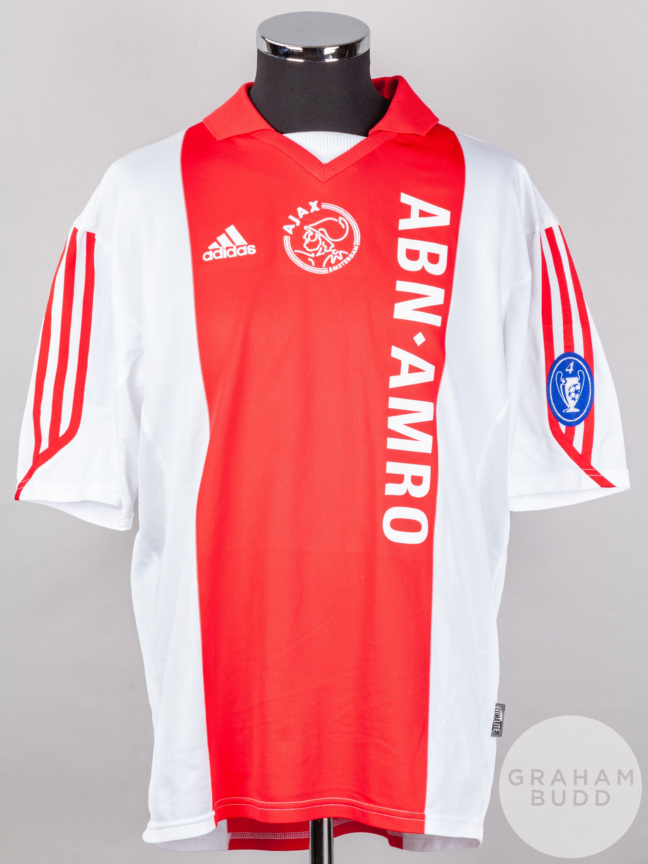 Shota Arveladze red and white No.14 Ajax short-sleeved shirt, 2001-02