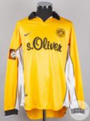 Jurgen Kohler yellow, white and black No.5 Borussia Dortmund long-sleeved shirt