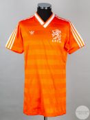 Jan Wouters orange and white No.6 Holland short-sleeved shirt, 1986