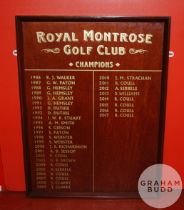 Three Royal Montrose Golf Club honours boards