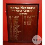 Three Royal Montrose Golf Club honours boards