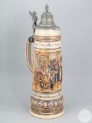 Large 19th Century German stoneware stein