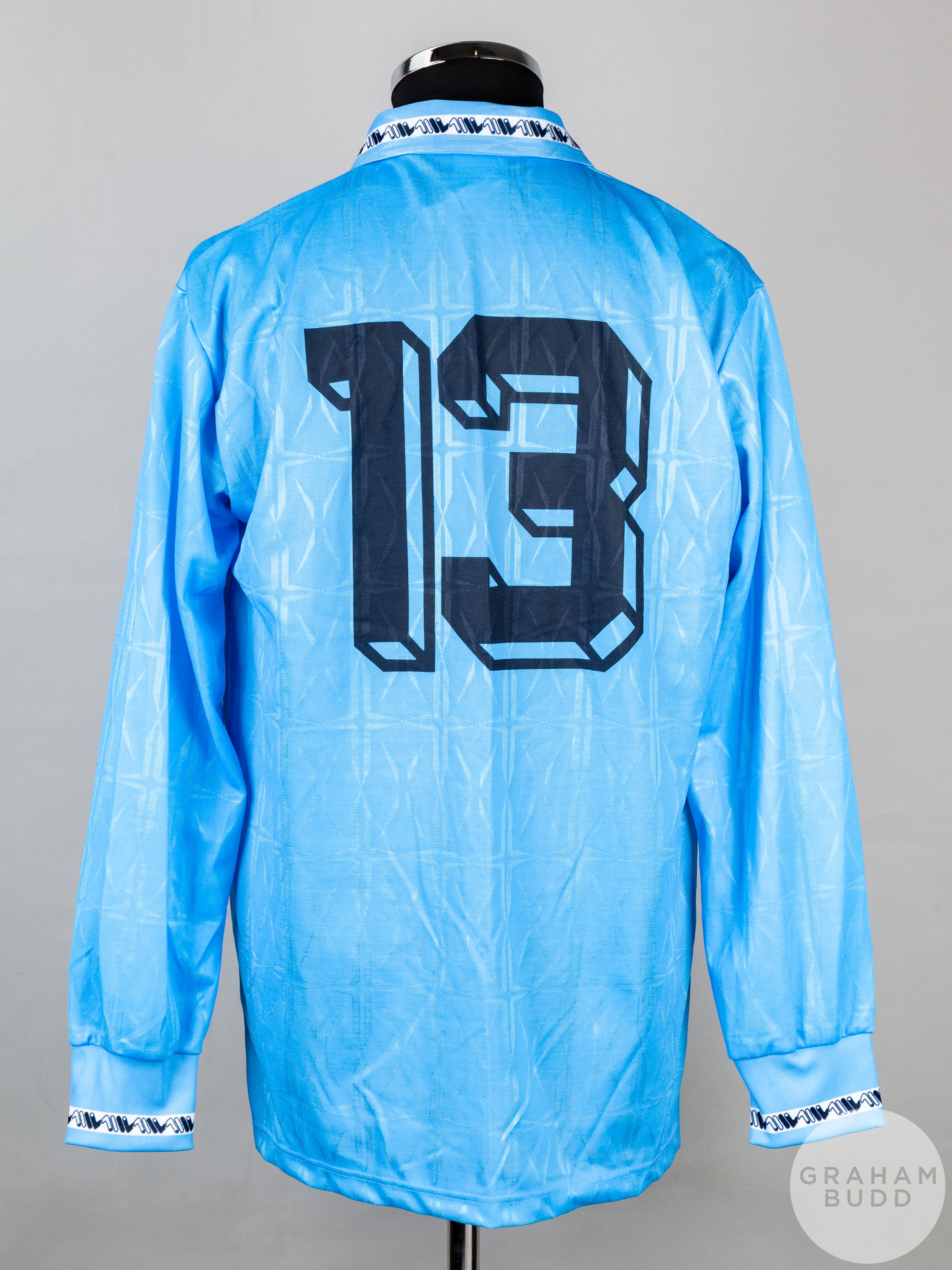 Sky blue No.13 San Marino v. Scotland match issued long-sleeved shirt, 1995, - Image 2 of 4