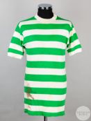 Stevie Chalmers green and white Celtic v. Clyde match worn short-sleeved shirt