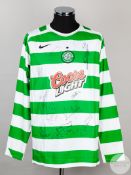 Alan Thompson rare green and white Celtic v. Chivas De Guadalajara long-sleeved shirt