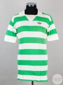 Kenny Dalglish green and white Celtic match worn short-sleeved shirt, 1977
