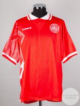 Brian Laudrup red and white No.11 Denmark short-sleeved shirt