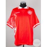 Brian Laudrup red and white No.11 Denmark short-sleeved shirt