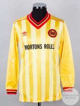 Yellow and red Partick Thistle long-sleeved shirt, 1989-90