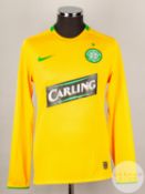 Shunsuke Nakamura yellow and green No.25 Celtic long-sleeved shirt