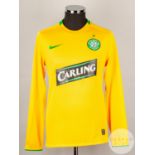 Shunsuke Nakamura yellow and green No.25 Celtic long-sleeved shirt