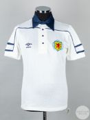 Rare white and blue Scotland International short-sleeved shirt,