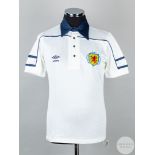 Rare white and blue Scotland International short-sleeved shirt,