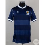 Roy Aitken blue and white No.8 Scotland World Cup short-sleeved shirt, 1986