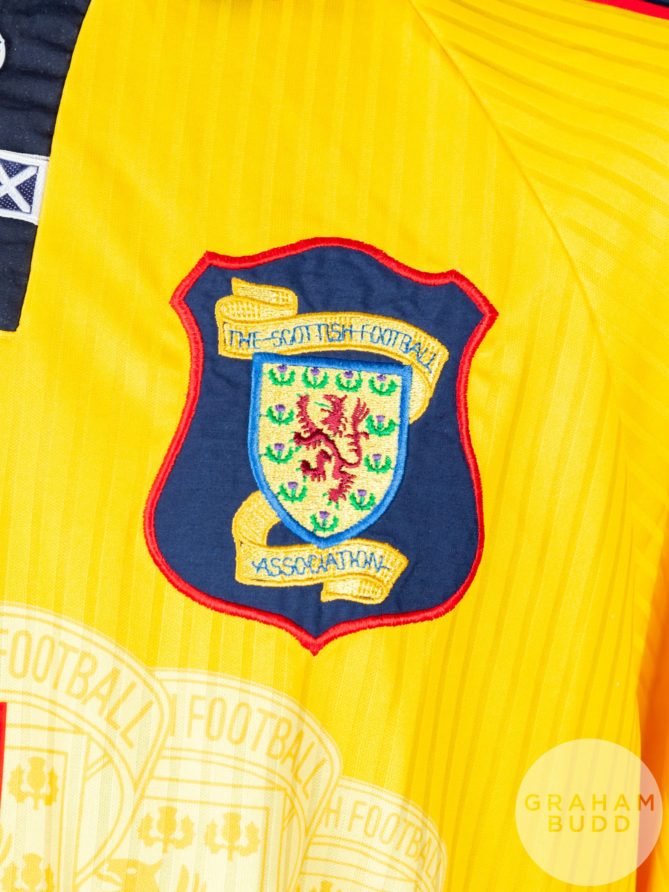 Yellow and blue No.4 Scotland international short-sleeved shirt, 1996-98 - Image 3 of 5