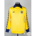 Rare yellow and blue Scotland International goalkeepers shirt