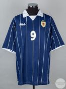 Blue pinstripe Scotland No.9 official Scotland International short-sleeved shirt