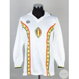 Walter Meeuws white No.4 Belgium v. Scotland long-sleeved shirt, 1982,