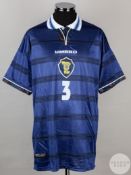 Blue and white No.3 Scotland international short-sleeved shirt, 1998-2000