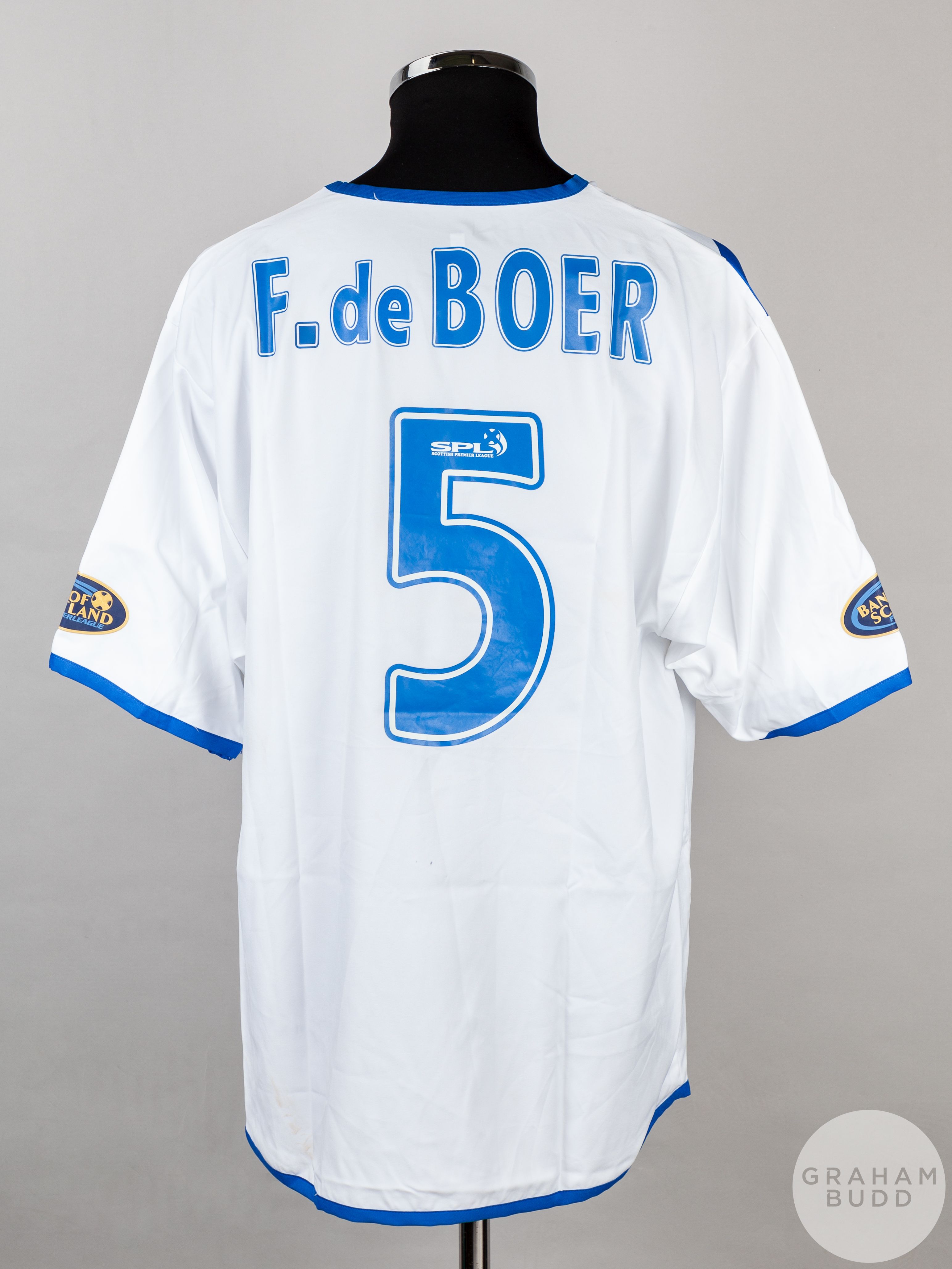 Frank De Boer white, blue and red No.5 Rangers short-sleeved shirt - Image 2 of 7