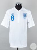 Frank Lampard white No.8 England match issued short-sleeve shirt