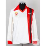 White red and black Clydebank short-sleeved shirt, 1983-85