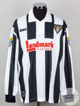 White and black No.8 Dunfermline Athletic long-sleeved shirt, 1997-98
