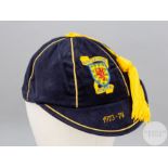 George Connelly blue Scotland v. Czechoslovakia and West Germany International cap, 1973-74