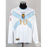 Garry O'Connor white and sky blue No.10 Scotland long-sleeved shirt, 2007