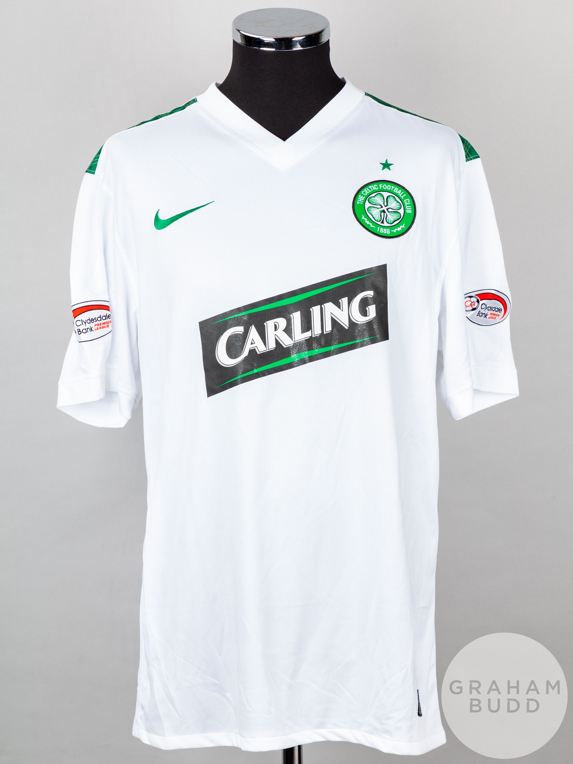 Georgios Samaras white No.9 Celtic short-sleeved shirt, 2009-10